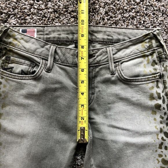 True Religion Jeans 26 Jude Sand Drifter Gray Leopard Print Skinny Low Rise - Picture 9 of 14